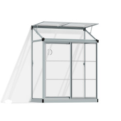 Serre de jardin adossée Lean To 0.8 m² Argent Canopia