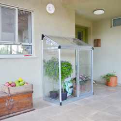 Serre de jardin adossée Lean To 0.8 m² Argent Canopia