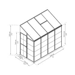 Serre de jardin adossée Lean To 3m² Argent Canopia
