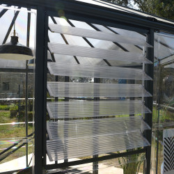 Lucarne latérale manuelle Canopia pour serre de jardin argent