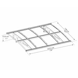 Marquise de porte Bordeaux Canopia - Vitrage transparent
