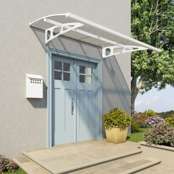 Marquise de porte Bordeaux Canopia - Vitrage transparent