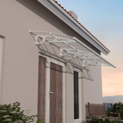Marquise de porte Bordeaux Canopia - Vitrage transparent