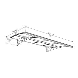 Auvent de porte Amsterdam en kit Canopia - Vitrage transparent