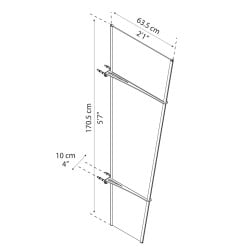 Auvent de porte Pegasus en kit Canopia - Vitrage transparent - 170,5 x 63,5 cm