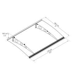 Auvent de porte Garamond Canopia - Vitrage transparent - 135 x 90,5 cm