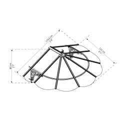 Marquise de porte Iris en kit Canopia - Vitrage transparent - 174,5 x 125 cm