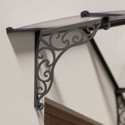 Marquise de porte Iris en kit Canopia - Vitrage transparent - 174,5 x 125 cm