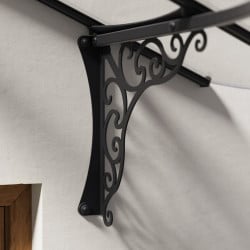 Marquise de porte Iris en kit Canopia - Vitrage transparent - 174,5 x 125 cm