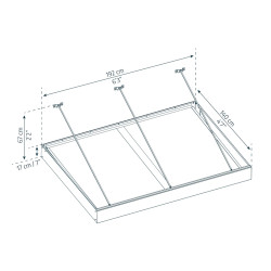 Auvent de porte Sophia XL Canopia - Vitrage transparent