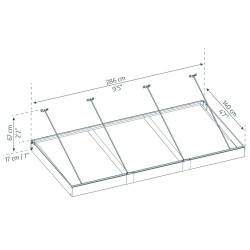 Auvent de porte Sophia XL Canopia - Vitrage transparent