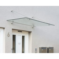 Auvent de porte Taurus Canopia - Vitrage transparent - 140 x 90 cm
