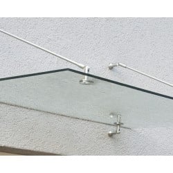 Auvent de porte Taurus Canopia - Vitrage transparent - 140 x 90 cm