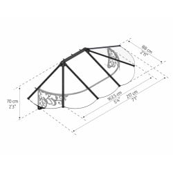 Marquise de porte Lily en kit Canopia - Vitrage transparent