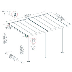 Pergola Sierra Canopia - Structure grise