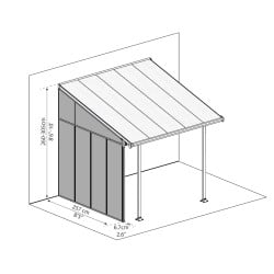 Panneau latéral Sidewall Canopia pour pergolas - Gris