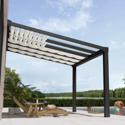 Stores de toit Canopia blanc pour Pergola Stockholm