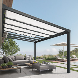 Stores de toit Canopia blanc pour Pergola Stockholm