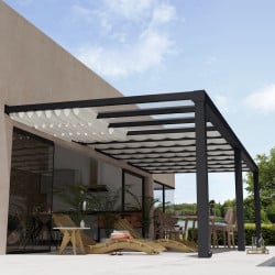 Stores de toit Canopia blanc pour Pergola Stockholm