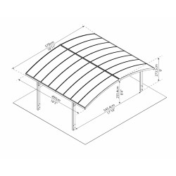 Carport Arizona double breeze wings & arch en kit Canopia