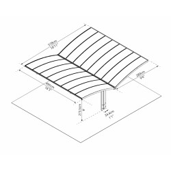 Carport Arizona double breeze wings & arch en kit Canopia