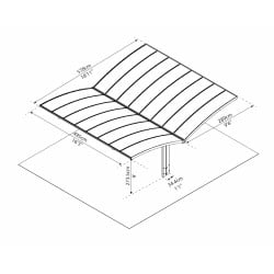 Carport Arizona double wave wings & arch en kit Canopia