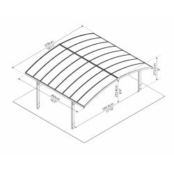 Carport Arizona double wave wings & arch en kit Canopia