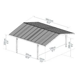 Carport double Sydney Apex Canopia (rupture de stock)