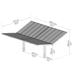 Carport double Sydney Ailes Noires Canopia (rupture de stock)