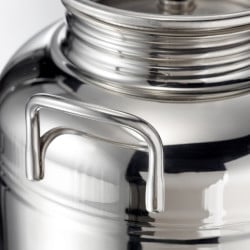 Petit fût inox alimentaire soudé La Nuova Sansone, avec robinet + support 3 L