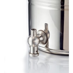 Petit fût inox alimentaire soudé La Nuova Sansone, avec robinet + support 3 L