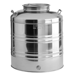 Fût inox alimentaire plié La Nuova Sansone, 75 L