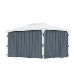 Rideaux gris Canopia pour tonnelles Martinique 4300 - 217 x 401 cm