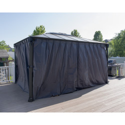 Rideaux gris Canopia pour tonnelles Martinique 4300 - 217 x 401 cm