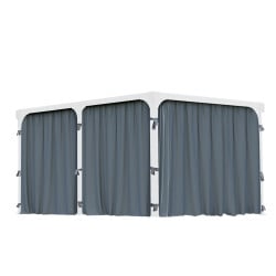 Rideaux gris Canopia pour tonnelles Martinique 5000 et Milano 4300 - 217 x 465 cm