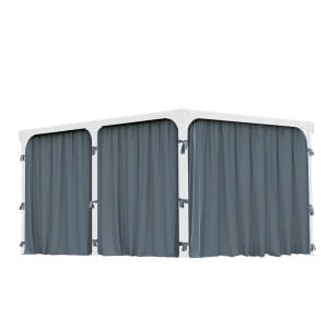 Rideaux gris Canopia pour tonnelles Martinique 5000 et Milano 4300 - 217 x 465 cm