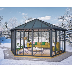 Tonnelle de jardin fermée en kit Garda Canopia 595 x 517 cm