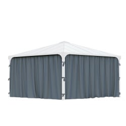 Rideaux gris Canopia pour tonnelle Palermo 4300 - 217 x 436 cm