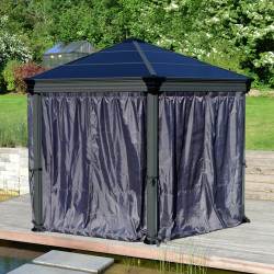 Rideaux gris Canopia pour tonnelle Roma - 217 x 232 cm