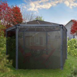 Filets gris Canopia pour tonnelle Roma - 217 x 232 cm