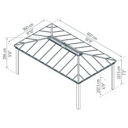 Tonnelles de jardin Dallas grise Canopia