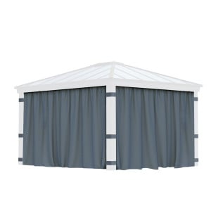 Rideaux gris Canopia pour tonnelles Dallas - 409 x 212 cm