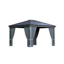 Rideaux gris Canopia pour tonnelles Dallas - 409 x 212 cm