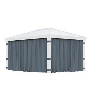 Rideaux gris Canopia pour tonnelles Dallas - 440 x 212 cm
