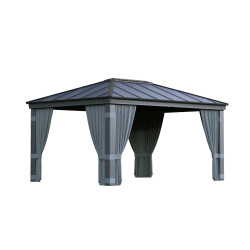 Rideaux gris Canopia pour tonnelles Dallas - 440 x 212 cm