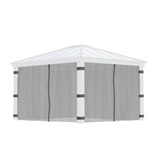 Filets gris Canopia pour tonnelle Dallas - 409 x 212 cm