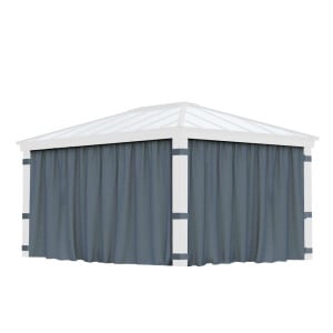 Rideaux gris Canopia pour tonnelles Dallas - 466 x 212 cm