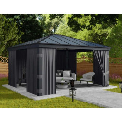 Rideaux gris Canopia pour tonnelles Dallas - 533 x 212 cm