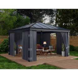 Rideaux gris Canopia pour tonnelles Dallas - 533 x 212 cm