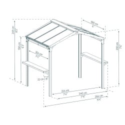 Abri barbecue Austin Canopia, Aluminium noire - 180 x 284 cm (RUPTURE DE STOCK ?)